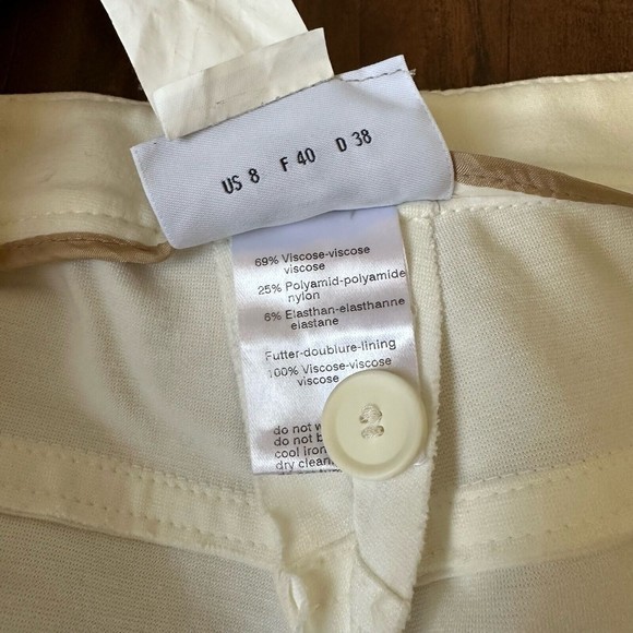 AKRIS PUNTO Ankle-Crop Trousers Pants in White Italian Fabric US 8 W6968 - Picture 8 of 10